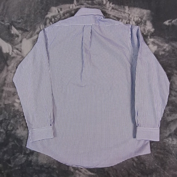 Brooks Brothers 1818 Regent Non-Iron Gingham Shirt Mens XL Blue White Cotton - Picture 4 of 11